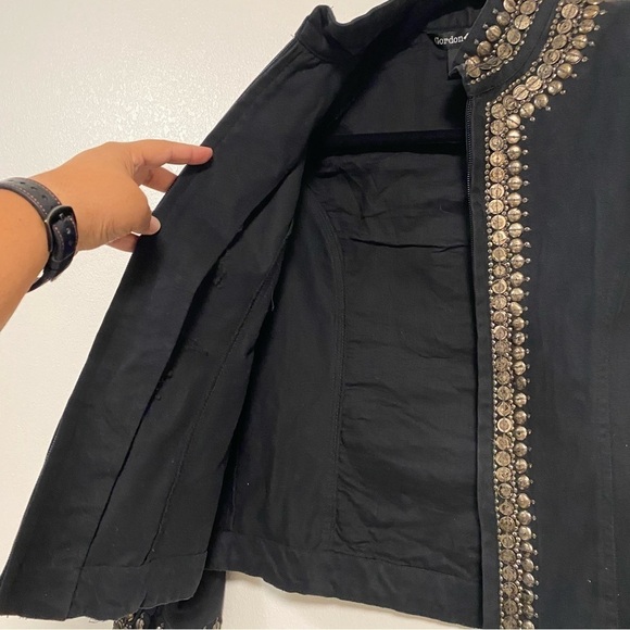 Gordon James Jacket Women’s Size Medium Black Studded Cross Blazer jacket - Picture 12 of 17